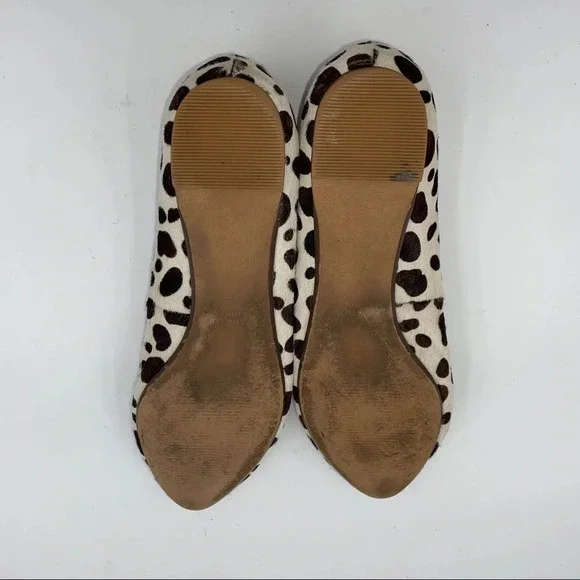 1937 Madewell calf ponyhair animal dot print ballet flats brown white - Picture 5 of 8